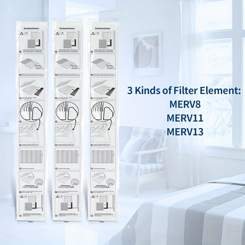 Set of 4 TopWell Pleated Air Filters for AC/HVAC Furnace Air Filter - Replacement for Reusable Air Filter (No Frame) - Pack of 4