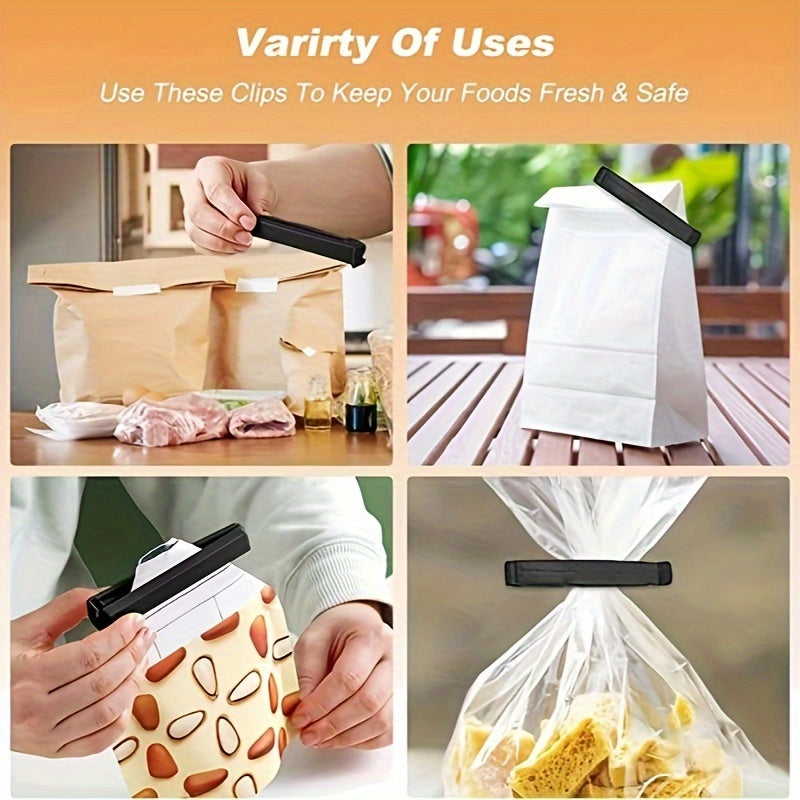 Set of 30 Food Bag Sealing Clips for Moisture-proof and Dust-proof Closure. These Durable and Reusable Airtight Clips are perfect for preserving various plastic and snack bags. Use them for kitchen organization and storage, they are essential kitchen