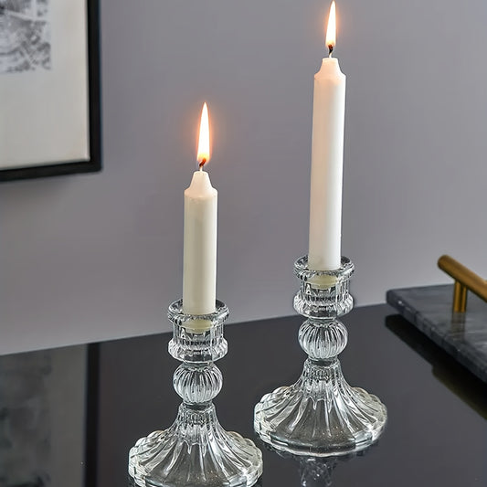 Elegant glass candle holder inspired by Scandinavia, perfect for weddings, anniversaries, and home decor.