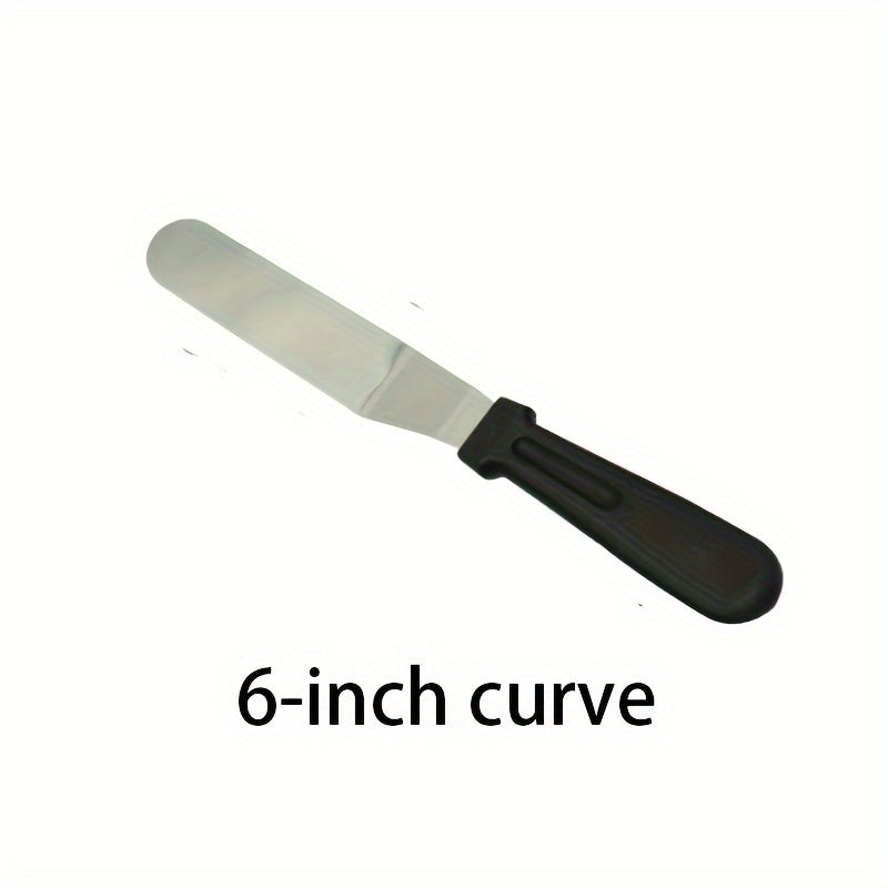 Cream Spatula - 1 piece, 15.24/20.32/25.4 cm, Straight and Curved, Professional Baking Pastry Tool, Cake Decorating Knife, Stainless Steel Cake Scraper, Bakery Kitchen Tool, Baking Supply