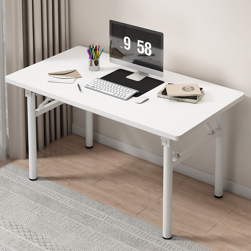 Lightweight hardwood folding table with no assembly required. Suitable for study, home office, dormitory, and small apartment use. Made of artificial board and plastic construction