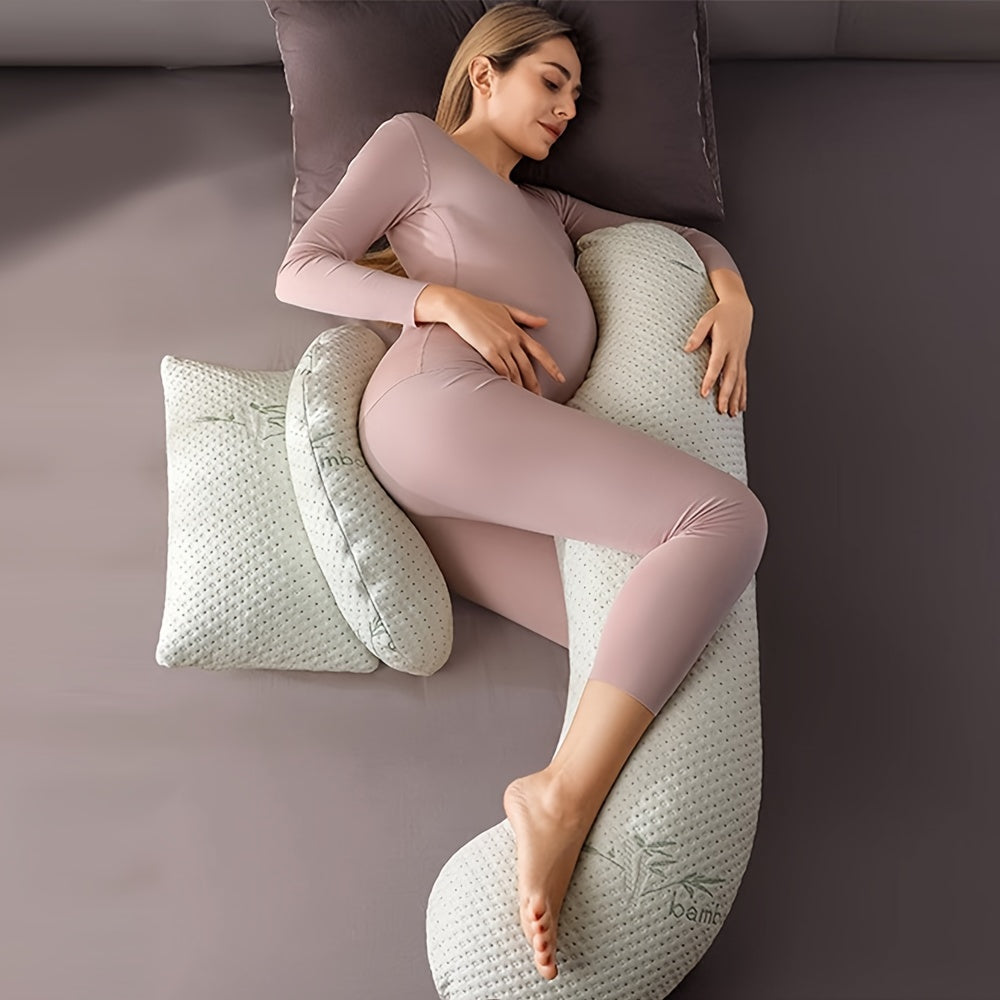 Luxurious Maternity Pillow for Ultimate Comfort - H-Shaped Design with Support for Waist, Belly, and Legs | Made with Soft Polyester, Includes Removable Cover | Ideal Present for Thanksgiving, Christmas, and Halloween.