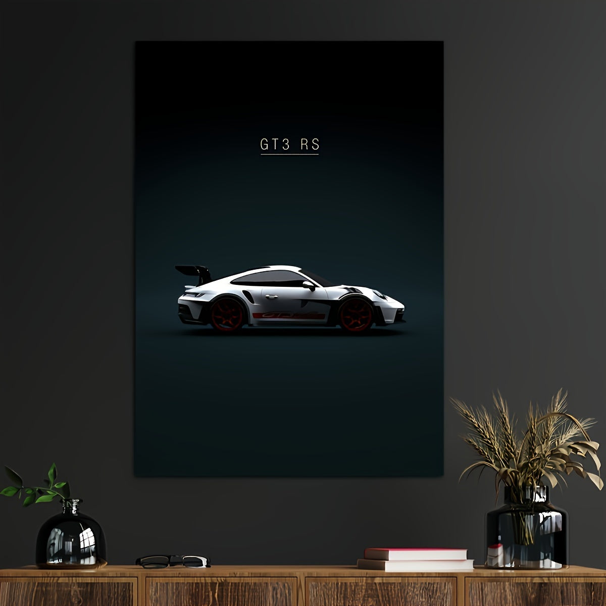 Contemporary car canvas art poster for bedroom, living room, or home office decor. Unframed.