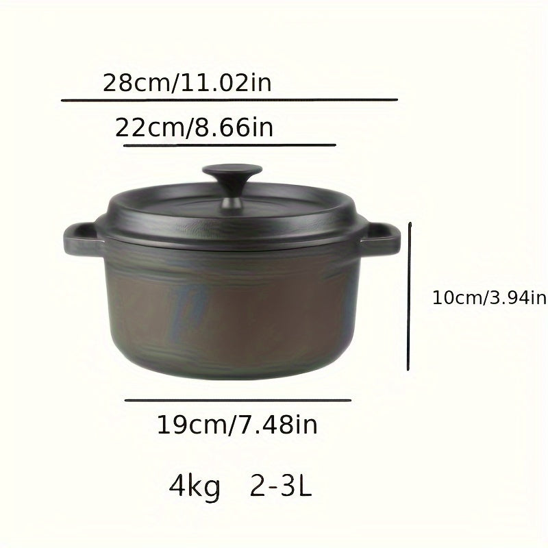 Dual-handled Cast Iron Stew Pot - Versatile, Non-Stick & Easy to Clean - Ideal for Soups and More - 22cm, 24cm, 26cm Sizes Available