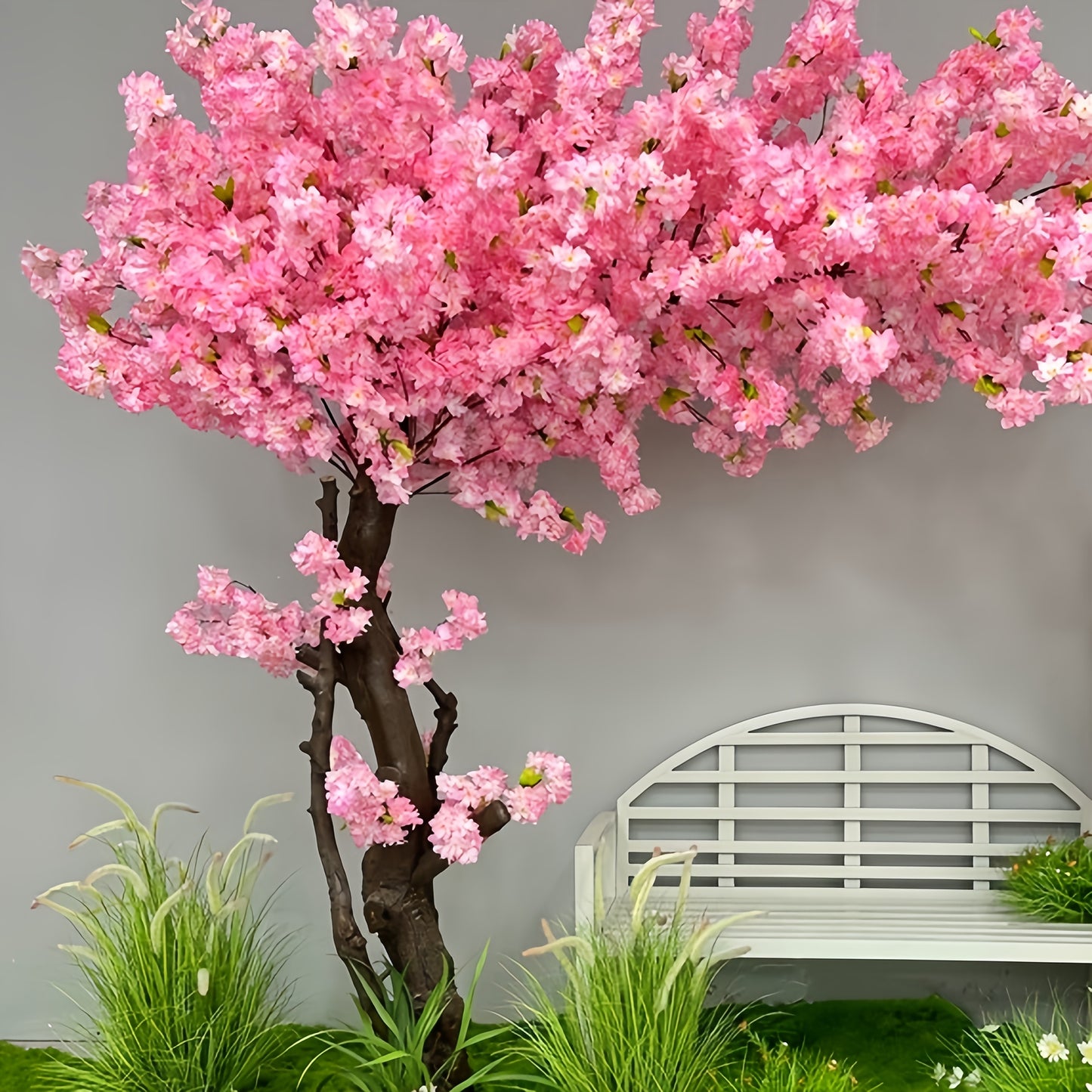 20 bundles of artificial peach red cherry blossoms for wedding decor, perfect for outdoor spaces like gardens, courtyards, and hotels, ideal for spring and summer celebrations, Valentine's