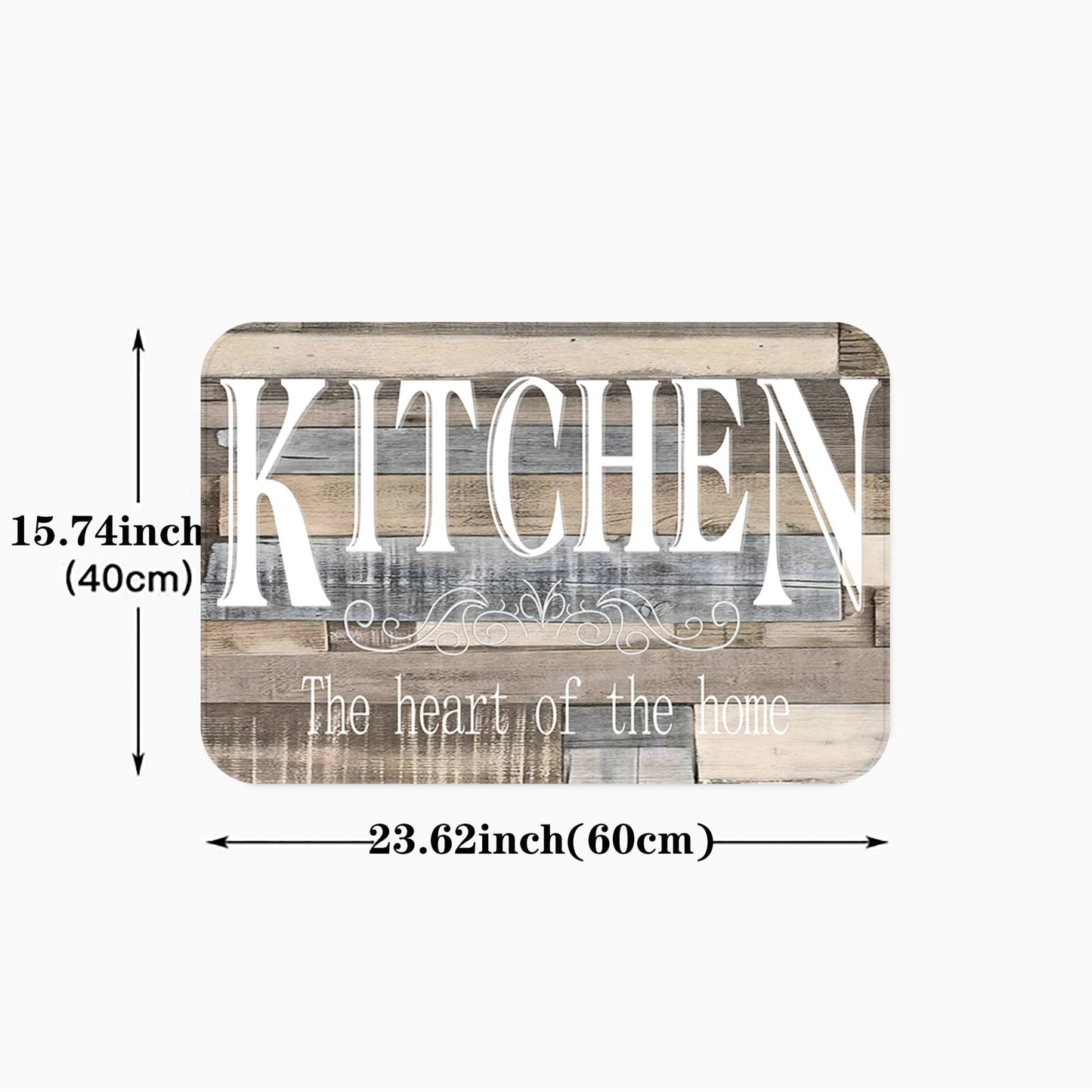 Non-Slip Oil-Proof Kitchen Mat with Creative Monogram Design - Ideal for Indoors or Outdoors Decor, Spring Room Supplies and Home Decorating