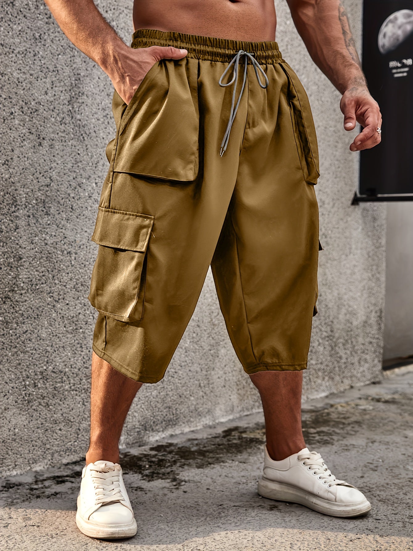 Men's Plus Size Cargo Shorts with Pockets for Summer