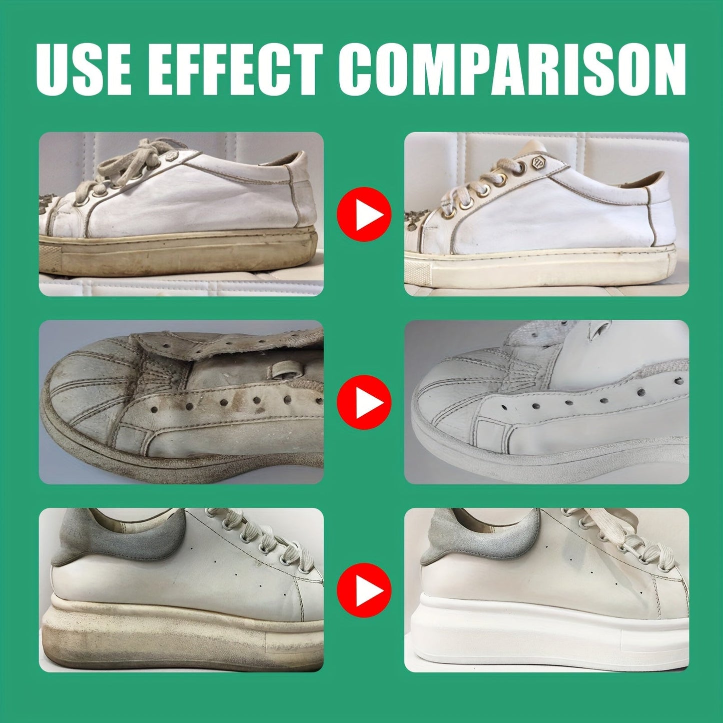 Gel Shoe Cleaner for White Sneakers and Canvas Shoes - Removes Stains and Yellowing without Water - Easy to Use and Portable