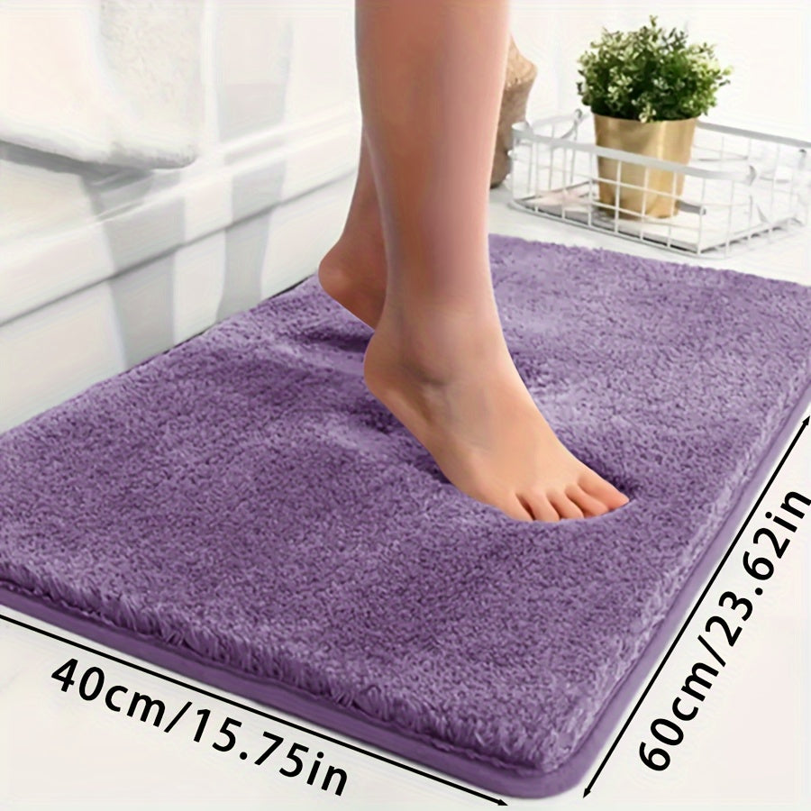 Ultra-soft bathtub mat with non-slip backing, absorbent and fade-resistant. Perfect for bathroom, laundry room, or entranceway.