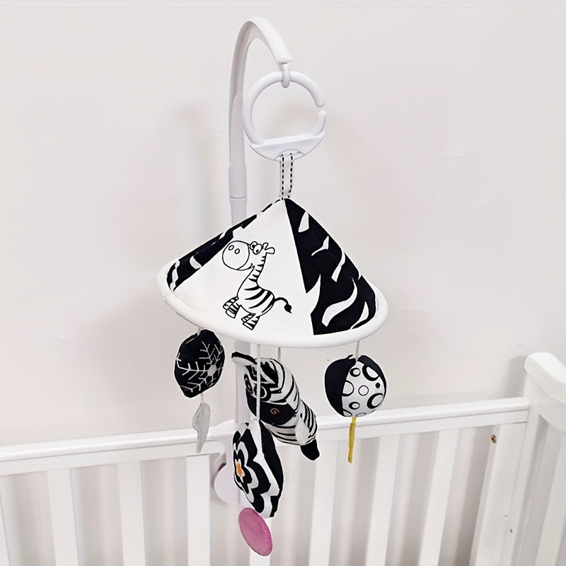 Car hanging wind chime featuring a black and white parasol design, ideal for early education and enhancing a peaceful sleeping environment. Perfect as a gift for Halloween or Christmas.