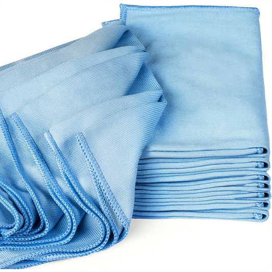 Microfiber Glass Cleaning Cloths - Choose from a pack of 5 or 10 pieces to quickly clean windows, stainless steel, auto care, mirrors, windshield, computer screens, TV, tablets, dishes, camera lenses. Chemical free, lint free, scratch free. Available in