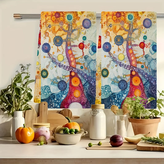 Pair of 2 Vibrant Metabolic Pathway Kitchen Towels - Made with Ultra Soft and Highly Absorbent Polyester Material, Easy to Clean in Machine Wash, Size 40.64x60.96 cm - Perfect for Holiday Decor and Daily Use