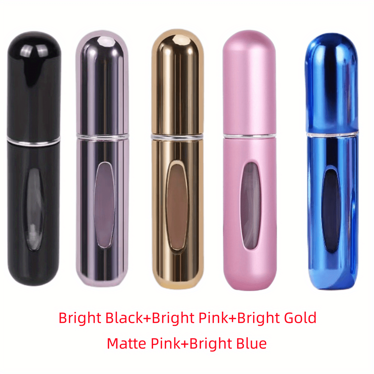 Portable refillable aluminum atomizer spray bottle for travel, car use