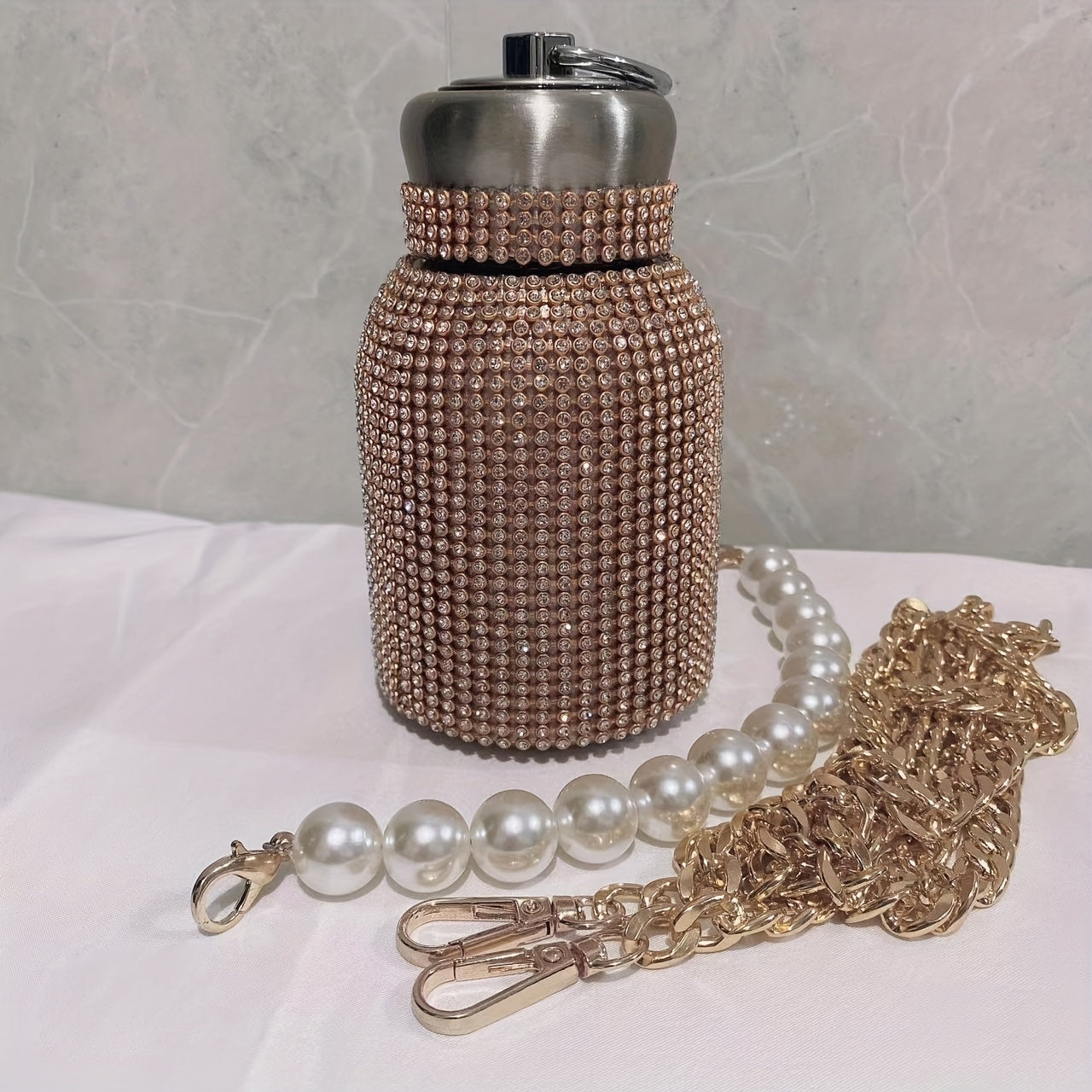 300ml Rhinestone Water Bottle, Stainless Steel, Gift for Women