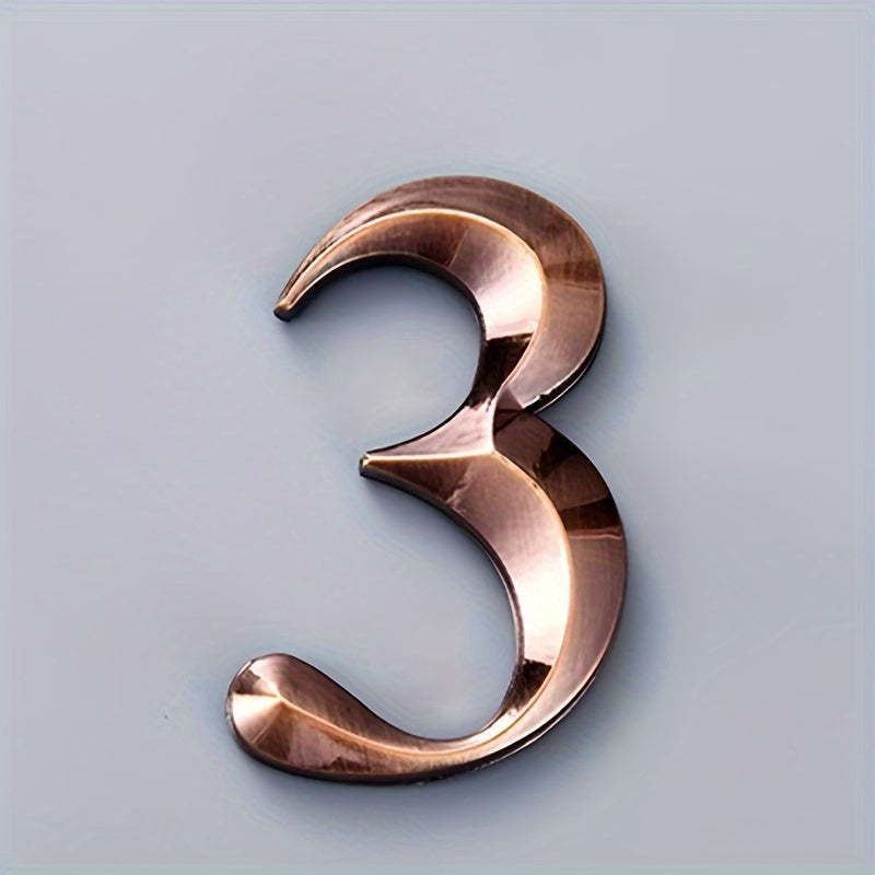 One self-adhesive Rhombus Ancient Copper House Number suitable for hotels, apartments, and modern houses.