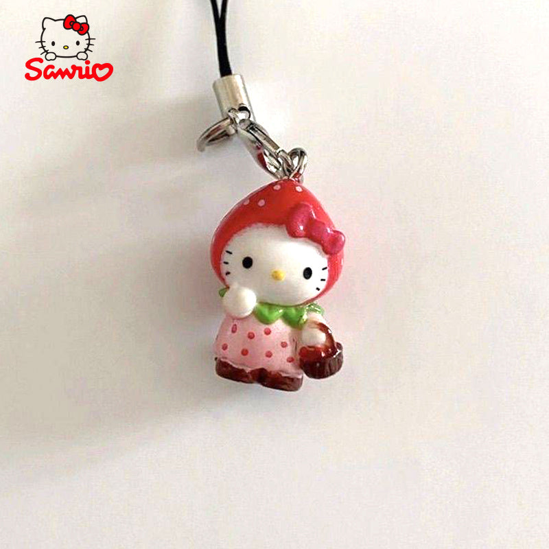 Two adorable strawberry-themed cat phone charms, perfect for adding a fun touch to backpacks or keychains. These DIY decorations make great birthday gifts for friends.