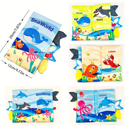 Diikamiiok Colorful Cloth Books for Young Children - Interactive Learning with Cartoon Animal Tails, Soft Fabric, Ages 12-72 months, Educational Toys