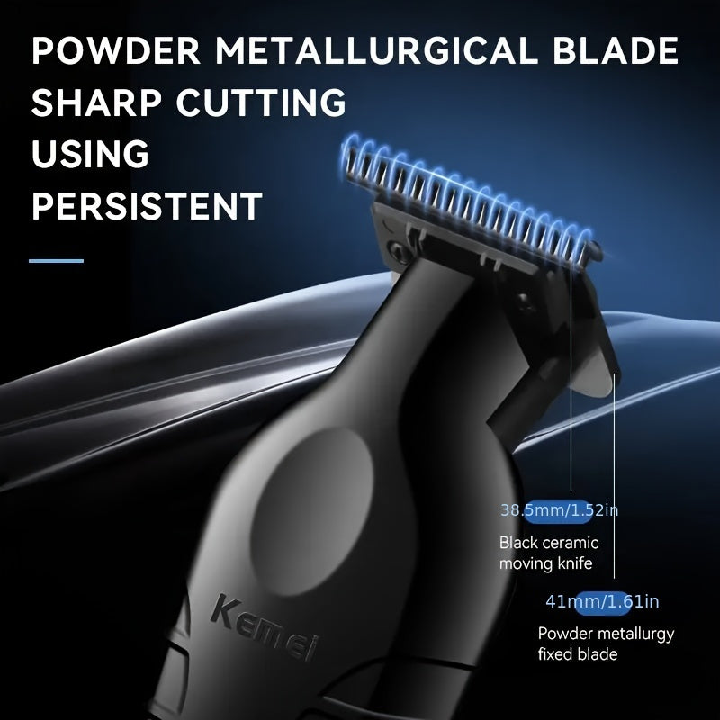 Electric clipper for haircuts with USB charging, oil head carving design, and ideal for hair salons.