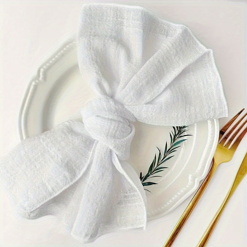 12-Pack of cotton napkins, perfect for various occasions. Reusable, solid color, square knit fabric cloth, measuring 41.91cm - ideal for dinner, wedding, Christmas, restaurant, banquet, and parties. Can also be used as tea towels.