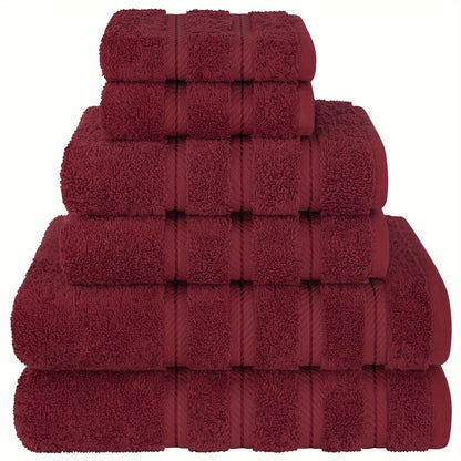 6-piece velvet towel set, thick and soft, absorbent. Suitable for home, hotel, etc. Includes towels in sizes 140.0*70.0cm, 75.01*34.01cm, and 34.01*34.01cm.