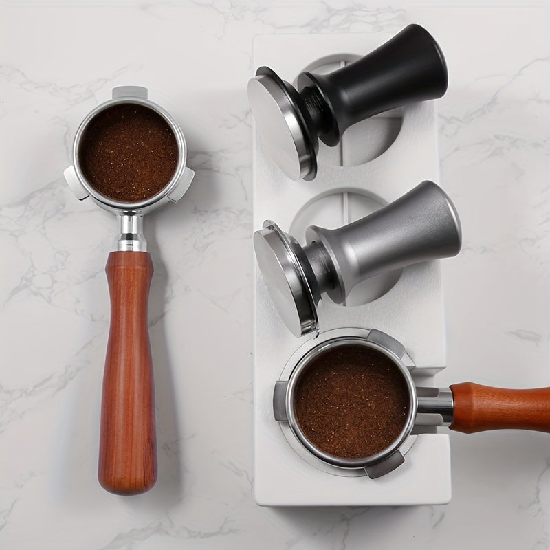 Espresso Tamper Set with Calibrated 51/53/58mm Sizes and Spring Loaded Handle, Stainless Steel Flat Base Coffee Tamper