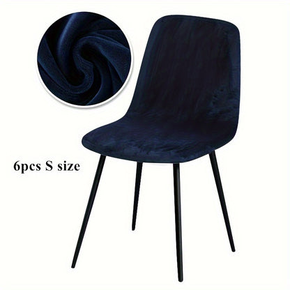 Arc-shaped short back chair slipcover made of velvet fabric, suitable for bar chairs in dining rooms and home offices.