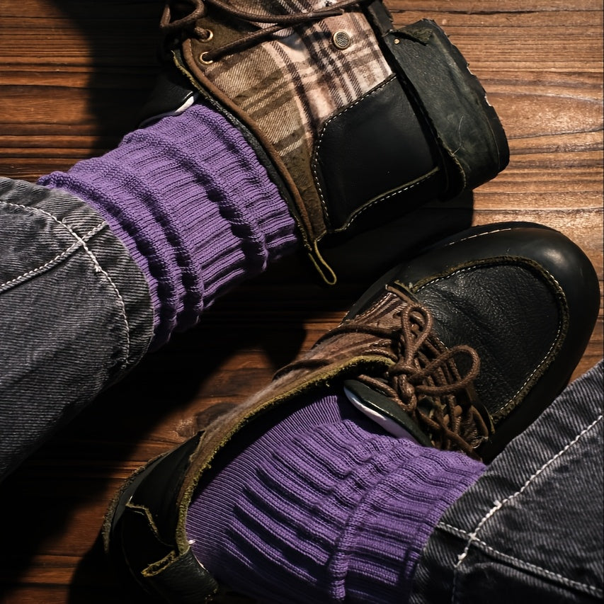 Men's and women's college style retro socks, breathable and thick, suitable for all seasons.