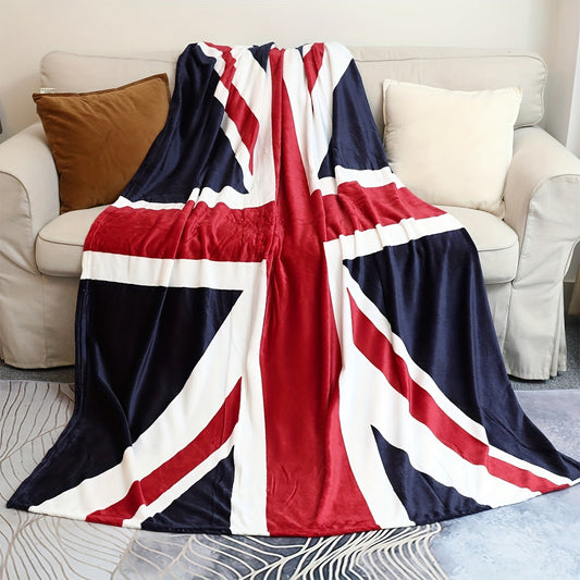 British Flag Print Blanket, 1 piece Super Soft Flannel Twin Throw Blanket for Bed, Couch, Chair, Fall Winter Camping, Living Room, Office - Multi-purpose Holiday Gift Blanket