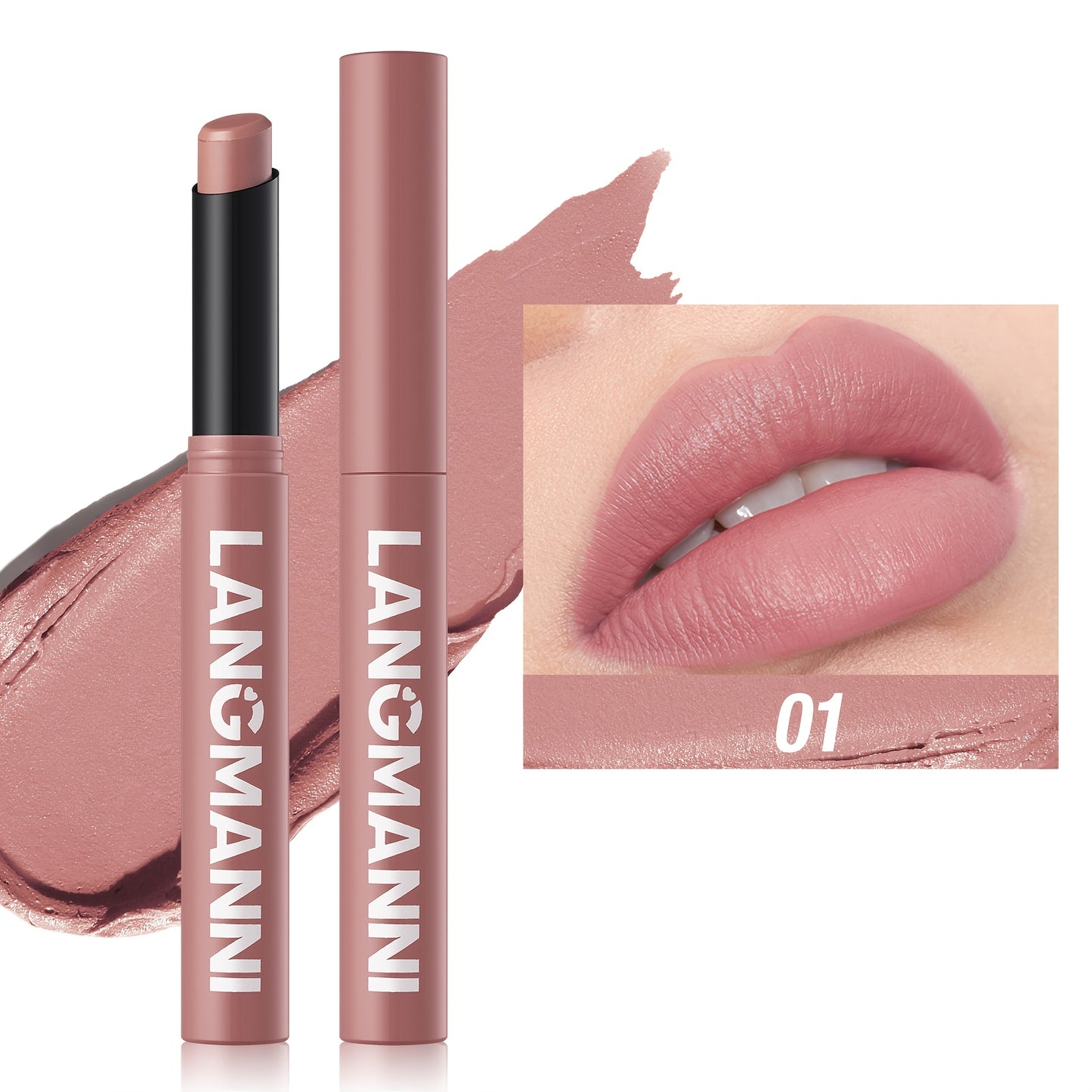 Smooth Velvet Matte Lipstick, Moisturizing, Easy to Apply with Natural Shine.