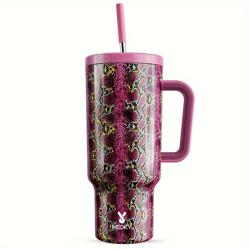 MEOKY 40oz zanglamas po'latdan yasalgan tumbler, qopqoq, qalamcha, izolyatsiyalangan, BPA-siz, 24 soat sovuq, 10 soat issiq, ochiq havoda faoliyatlar uchun ideal, faqat qo'lda yuvish