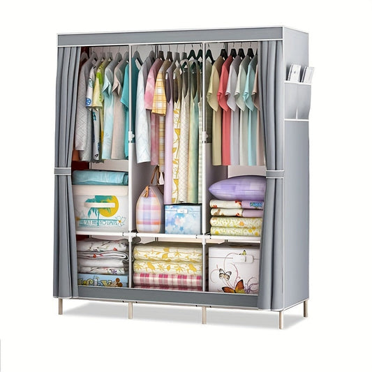 1-piece Decorative Clothing Storage Wardrobe, Simple-to-put-together Storage Closet, Sturdy Clothing Storage Shelf, Ideal for preserving Shirts, Garments, and Quilts, Suitable for Cabinets, Rental Properties, Bedrooms, Residences, Dormitories, Home