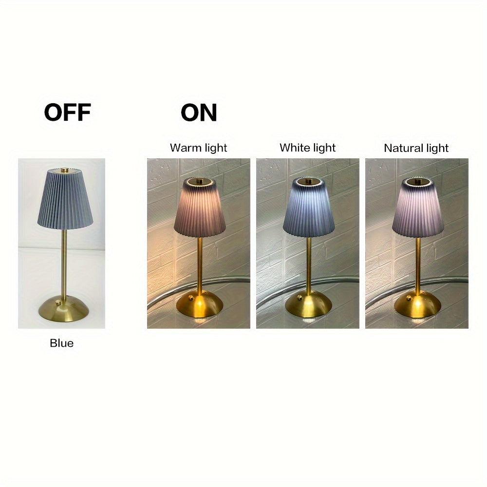 Nordic style wrought iron desk lamp with stepless dimming, ideal for bedroom, restaurant, bar, and outdoor use.