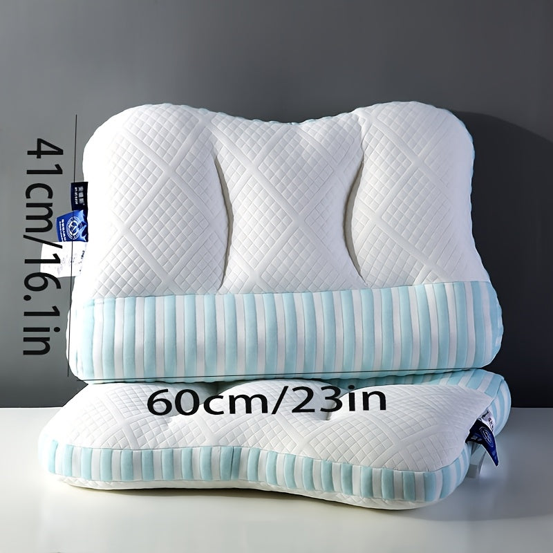 Gift Idea: Ergonomic Knitted Deep Sleep Pillow for Neck Support - 1pc, Multi-Functional with Sleep Massage Core, Breathable Moisture-Wicking Medium Soft Polyester Fiber, Suitable for Adults 14+