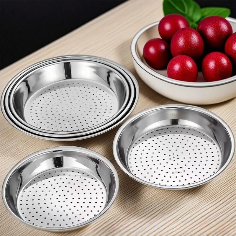 Durable Steamer Basket for Wok, 28/30/32/34cm, Stainless Steel Fish & Dumpling Steaming Tray, Essential Kitchen Tool, Thickened Insert