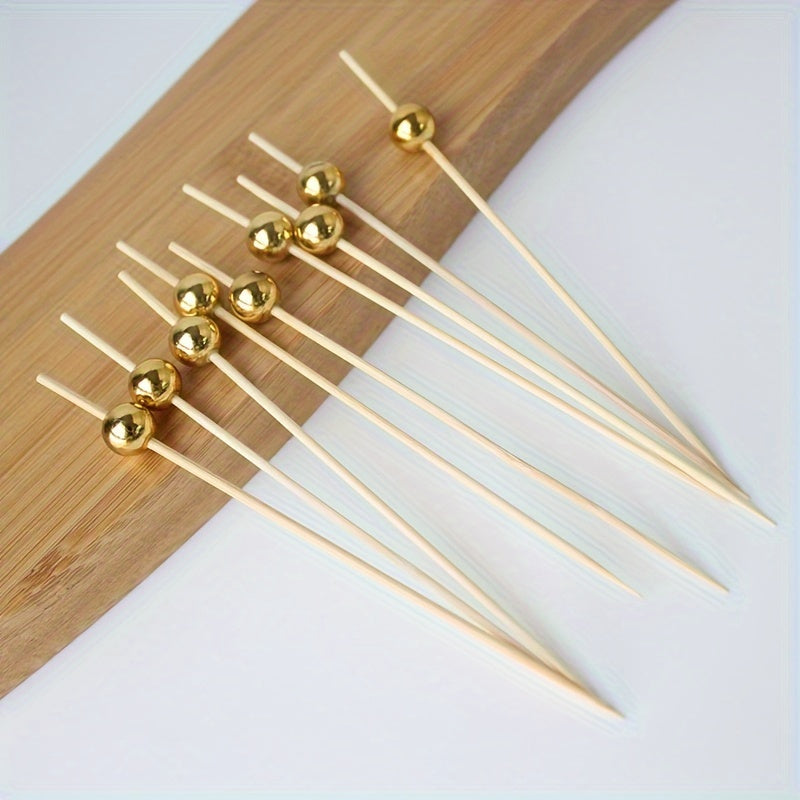 50 Bamboo Pearl Skewers for Party Decorations