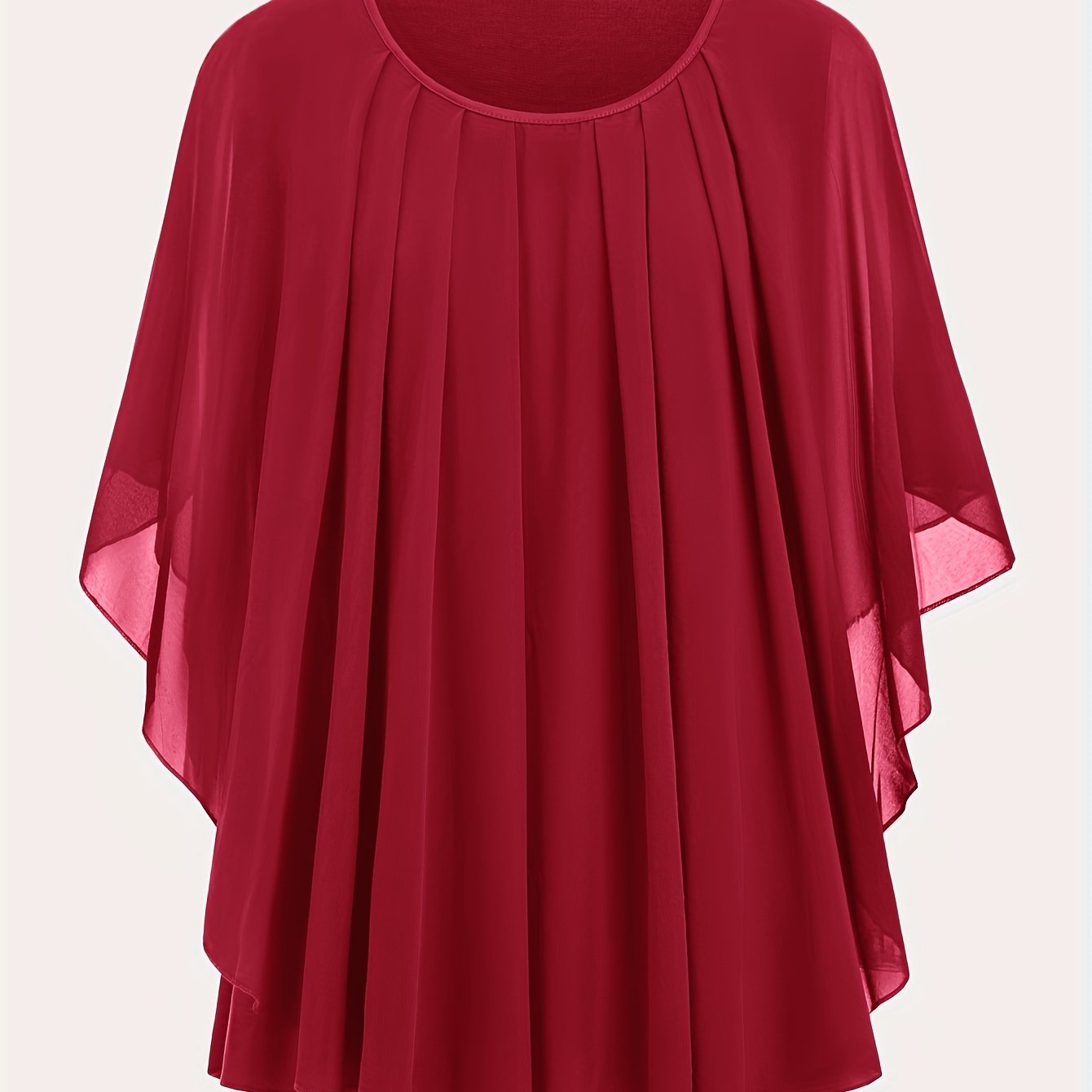 Solid ruched blouse with crew neck and short sleeves in plus size, perfect for spring.