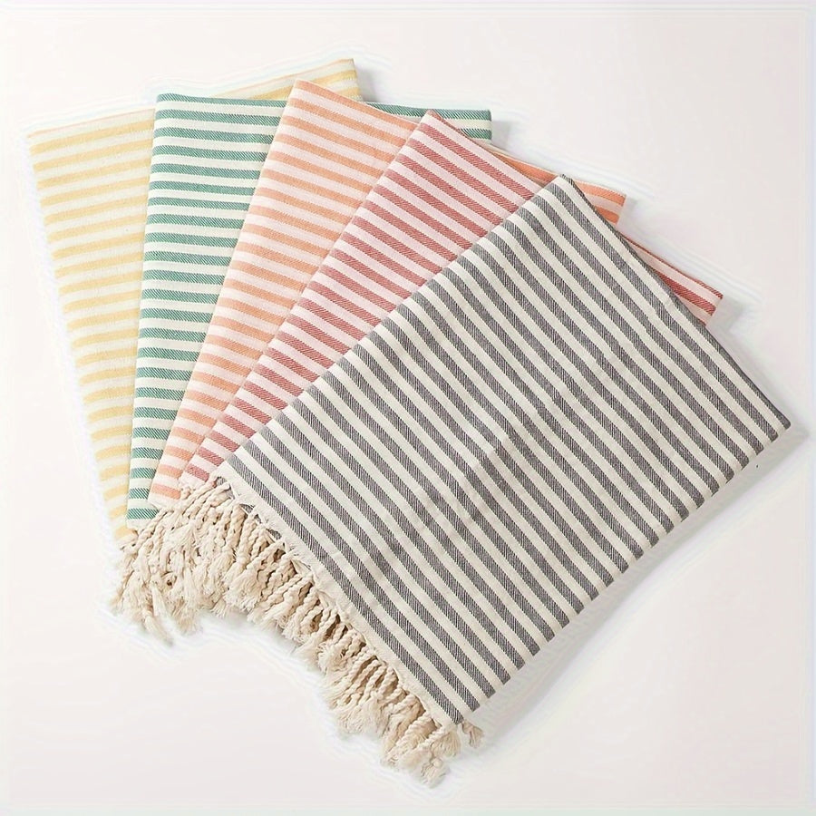 Large Turkish beach towel with stripes, lightweight, quick-dry, suitable for pool, swimming, travel, camping. Boho style with high color fastness.