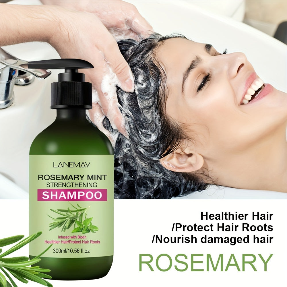 Rosemary Mint Shampoo Strengthens Weak Hair for All Hair Types.