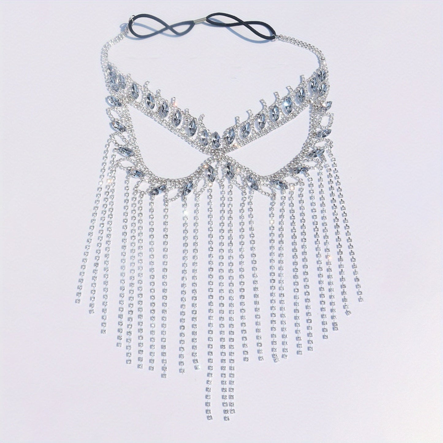 Exquisite Masquerade Party Mask with Long Tassel and Rhinestones - Perfect for Bridal Crystal Wedding Accessories