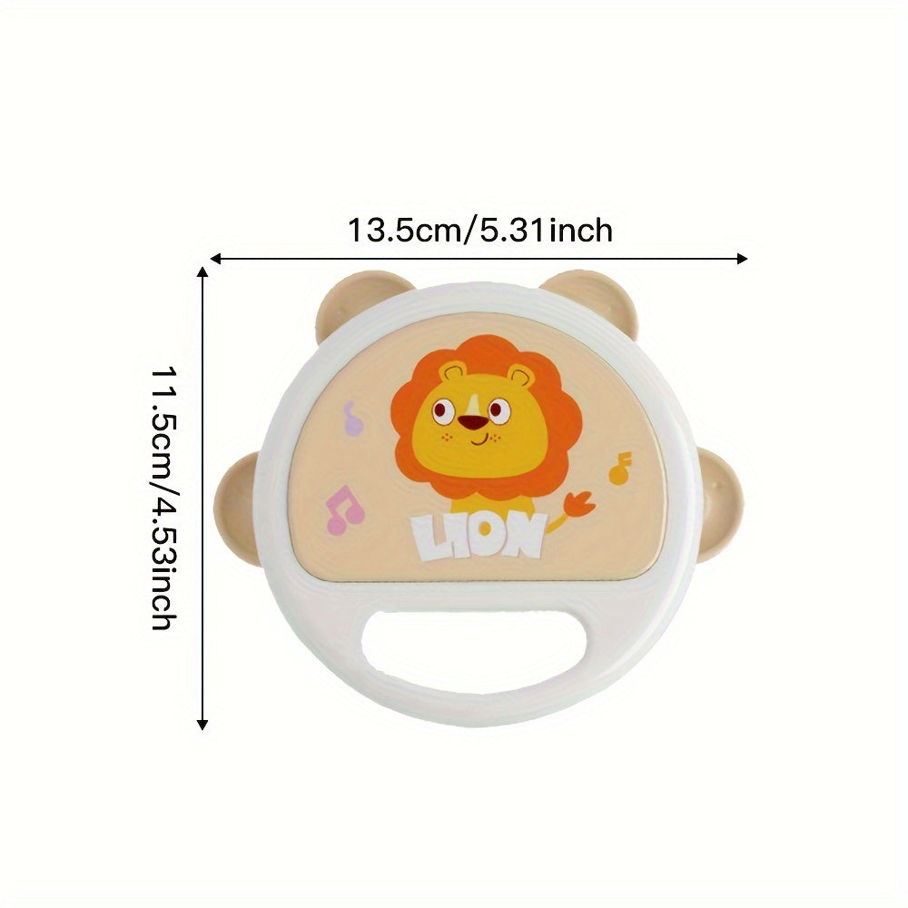 Cute Lion Cartoon Rattle & Hand Drum Toy - Great for Building Grip Strength in Kids, Perfect Halloween & Christmas Present, Ideal for the Holiday Season