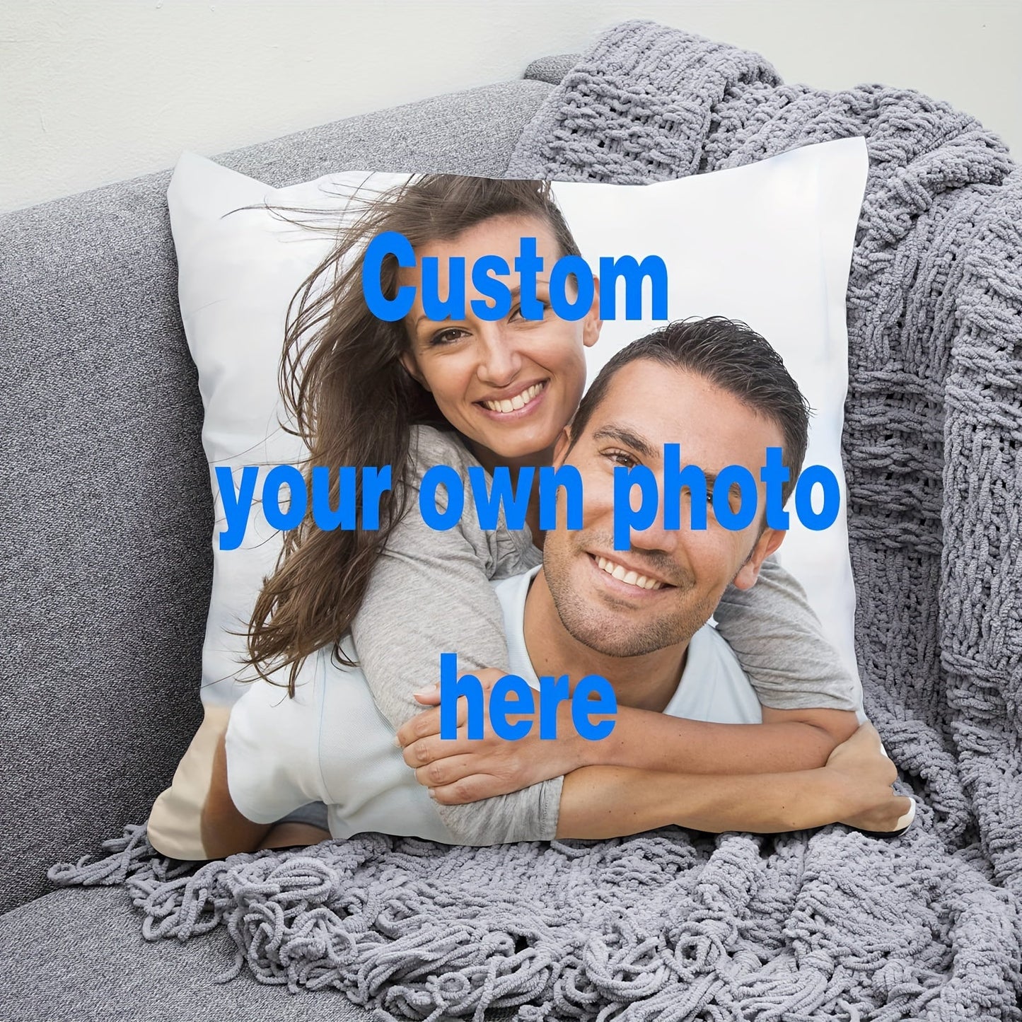 Personalize Your Home Decor with a Custom Ultra Soft Short Plush Cushion Cover featuring Your Wedding Photo. Add Your Own Text, Logo, or Image for a Unique and Personalized Pillowcase. Makes a Perfect Halloween or Christmas Gift. (Pillow Core Not