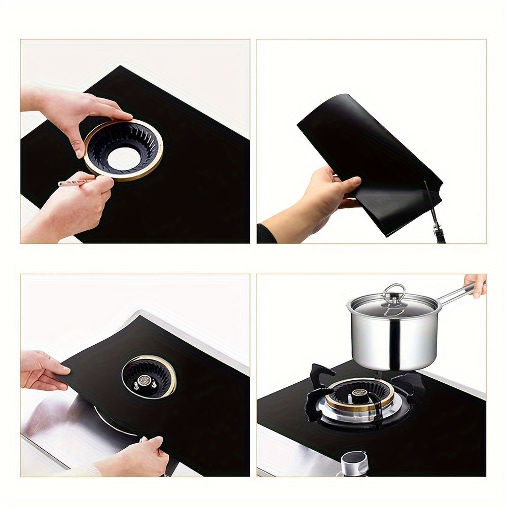 Three pieces of Gas Stove Protective Cover Set, including Anti-dirty Pad, Gas Stove Protection Pad, Anti-fouling And Oil-proof Pad, and Cleaning Pad