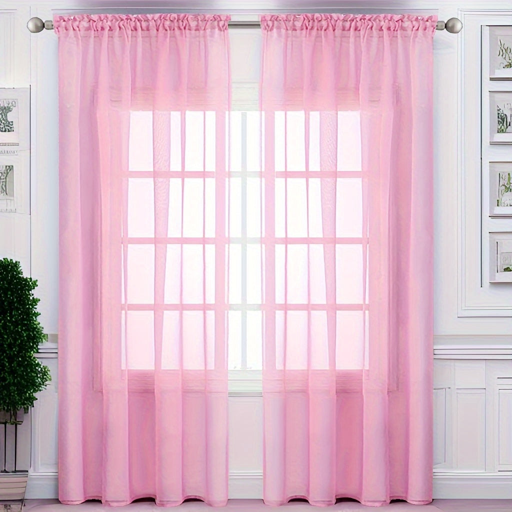 Sheer Polyester Curtain Panel - Modern Window Treatment for Bedroom and Living Room, Light and airy Fabric, Easy to Clean, Rod Pocket top - 1 piece Bedroom Romance Theme