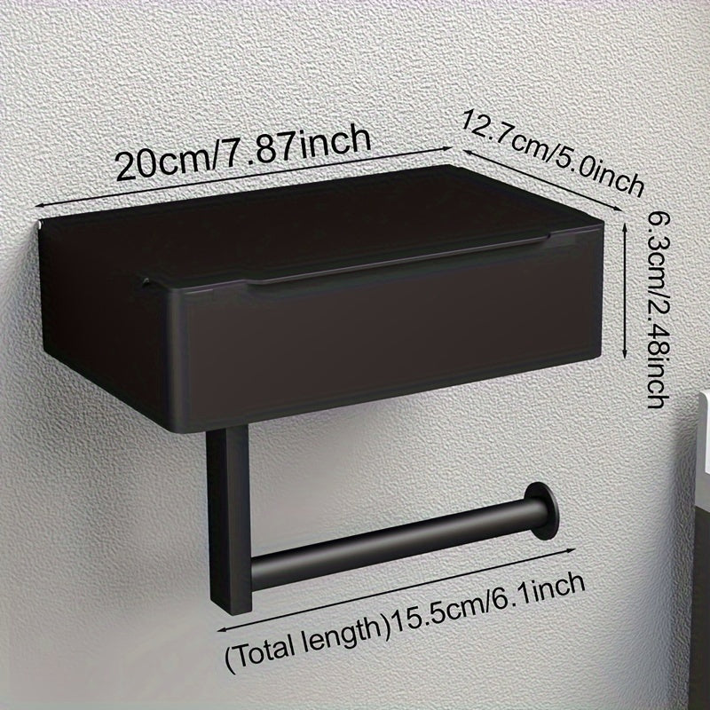 Wall-mounted stainless steel tissue holder for home and restaurant use, no drilling required.