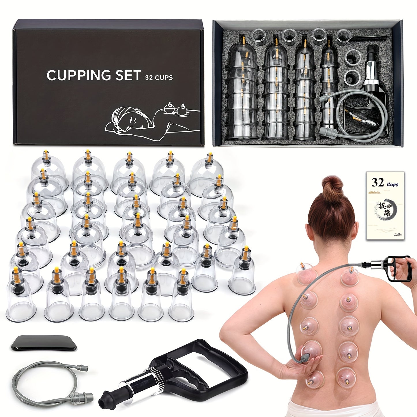 Black Box/Blue Box Cupping Set, Packaged in Gift Box with Black Pearl Lining, High-Quality and Durable Cupping Device, Cracking-Resistant. Ideal for Holiday Gifting.