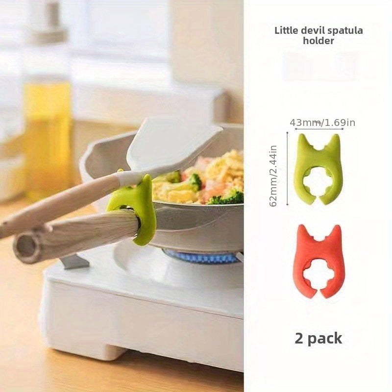 Set of 4 Plastic Spatula Holders with Non-Slip Kitchen Shovel Rest, Spill-Proof Cooking Utensil Organizer, Easy Installation without the need for drilling.