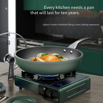 Durable Non-Stick Frying Pan Set with Lid - Easy to Clean, Suitable for Gas & Induction Stove Tops, Ideal for Cooking Healthy Meals