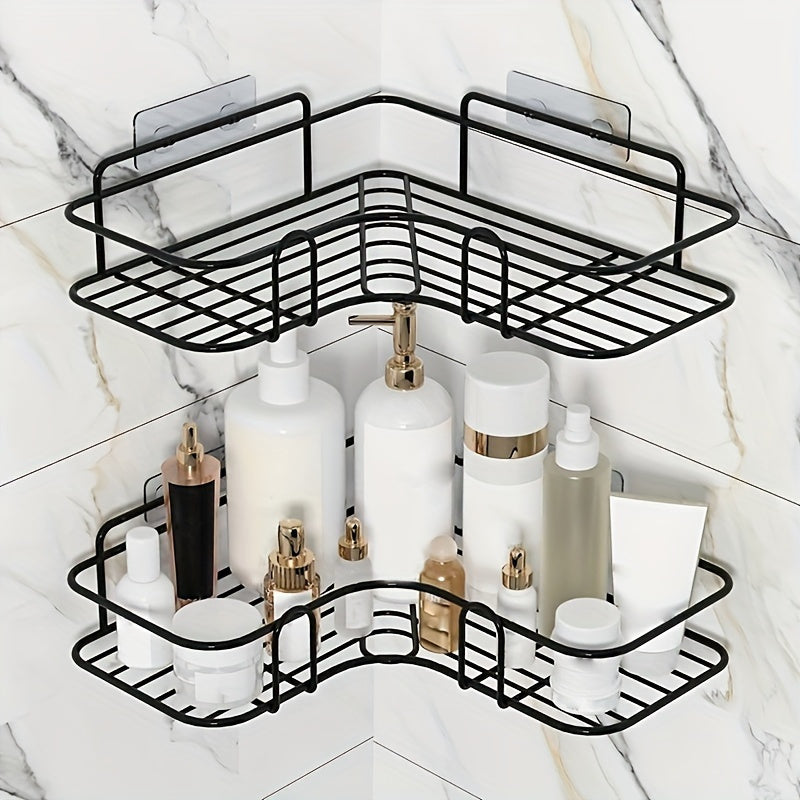 1pc Corner Shower Shelf for Bathroom Storage and Organization, with Shampoo Soap Holder and Caddy Basket.