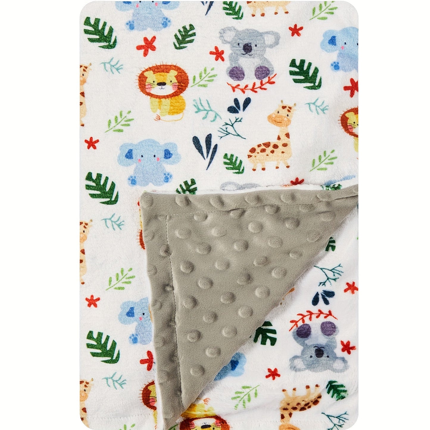 Soft Plush Minky Blanket with Double Layers and Dotted Backing - Perfect Shower Gift Blanket