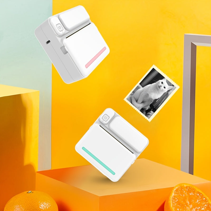 Portable photo printer that also prints sticky notes, QR codes, text lists, and small mobile phone photo albums without the need for ink.